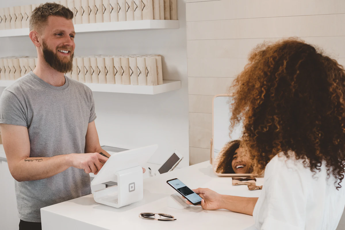 Point of sale terminal in a small business retail setting